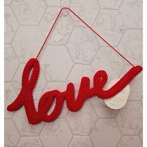 Threshold target 2025 Beaded Love Valentine's Wall Hanging decor, NWT 7.5 × 15.5
